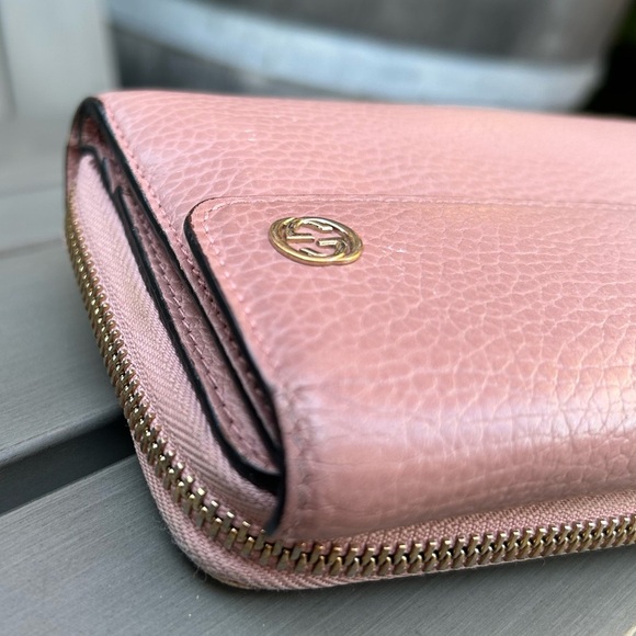 Gucci‎ Pink Leather Long Continental Wallet - Picture 4 of 16